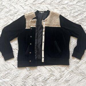 Women’s Black Bomber Coat by Gimmicks, Size L